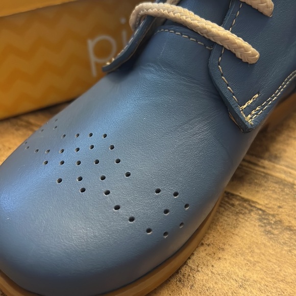 piccolo Shoes Brand New Genuine Leather Ocean Blue Boots Size